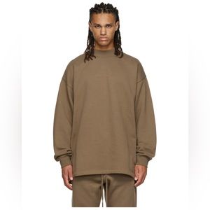 NWT Essentials Fear of God relaxed for crewneck sweatshirt, wood/brown size XXL